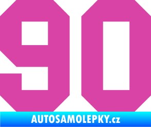 Samolepka Startovní číslo 90 růžová