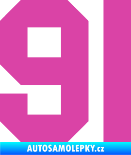 Samolepka Startovní číslo 91 růžová