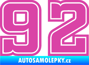 Samolepka Startovní číslo 92 typ 5 růžová
