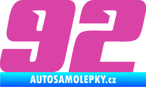 Samolepka Startovní číslo 92 typ 6 růžová