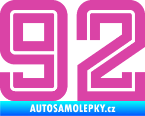 Samolepka Startovní číslo 92 typ 7 růžová