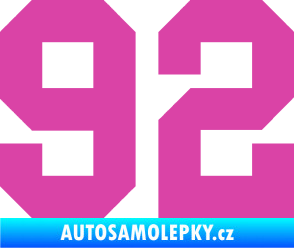 Samolepka Startovní číslo 92 růžová