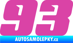 Samolepka Startovní číslo 93 typ 6 růžová
