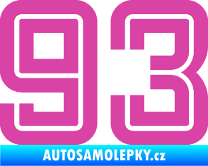 Samolepka Startovní číslo 93 typ 7 růžová