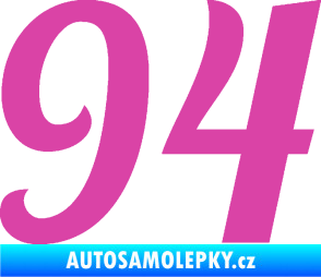 Samolepka Startovní číslo 94 typ 3    růžová