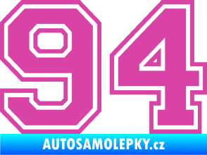 Samolepka Startovní číslo 94 typ 4 růžová