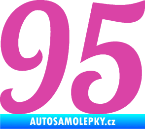 Samolepka Startovní číslo 95 typ 3   růžová