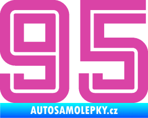 Samolepka Startovní číslo 95 typ 7 růžová