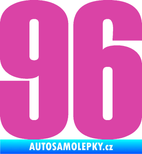 Samolepka Startovní číslo 96 typ 2     růžová