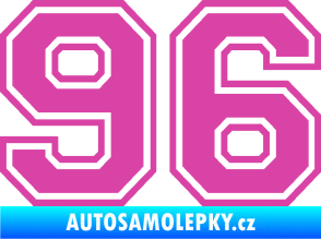 Samolepka Startovní číslo 96 typ 4 růžová