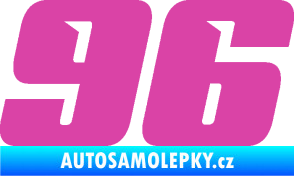 Samolepka Startovní číslo 96 typ 6 růžová