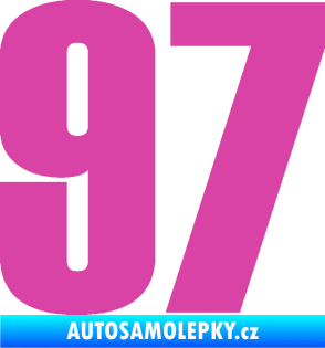 Samolepka Startovní číslo 97 typ 2 růžová