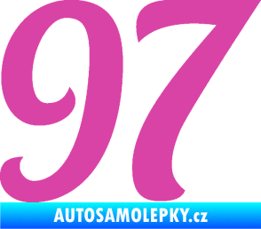 Samolepka Startovní číslo 97 typ 3   růžová