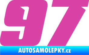 Samolepka Startovní číslo 97 typ 6 růžová