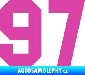 Samolepka Startovní číslo 97 růžová