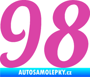 Samolepka Startovní číslo 98 typ 3   růžová