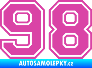Samolepka Startovní číslo 98 typ 4 růžová
