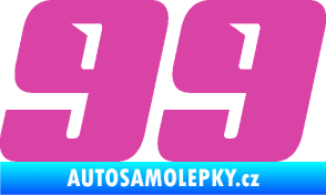 Samolepka Startovní číslo 99 typ 6 růžová