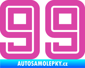 Samolepka Startovní číslo 99 typ 7 růžová