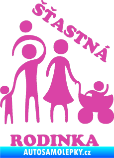 Samolepka Šťastná rodinka růžová