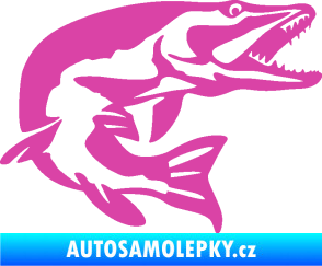 Samolepka Štika 001 pravá růžová