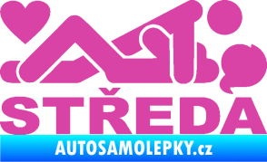 Samolepka Středa nápis růžová