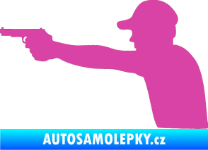 Samolepka Střelec silueta 001 levá růžová