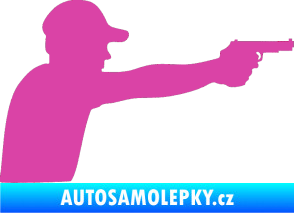 Samolepka Střelec silueta 001 pravá růžová