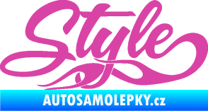 Samolepka Style nápis s plameny růžová