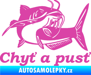 Samolepka Sumec 002 chyť a pusť pravá růžová