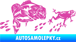Samolepka Sumec 005 levá se žábou růžová