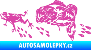 Samolepka Sumec 005 pravá se žábou růžová