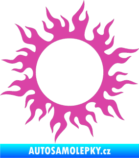 Samolepka Tetování 116 slunce s plameny růžová