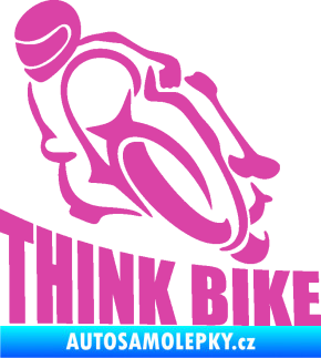 Samolepka Think bike 001 motorkář růžová