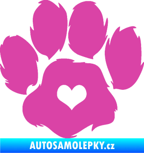 Samolepka Tlapka 006 levá růžová