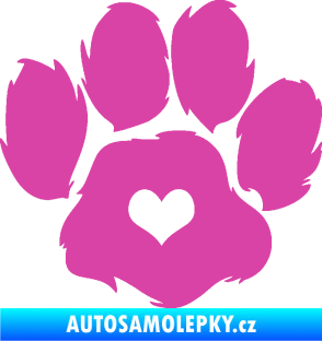 Samolepka Tlapka 006 pravá růžová
