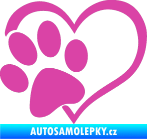 Samolepka Tlapka love levá růžová