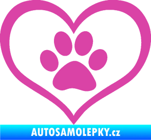 Samolepka Tlapky love 002 růžová
