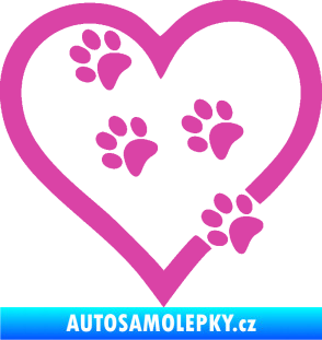 Samolepka Tlapky love 006 levá růžová
