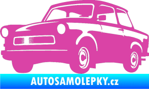 Samolepka Trabant karikatura levá růžová