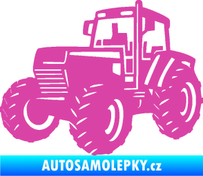 Samolepka Traktor 002 levá Zetor růžová