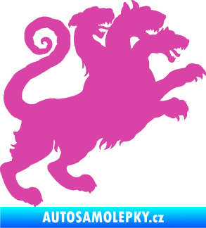 Samolepka Trojhlavý pes kerberos 002 pravá růžová