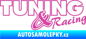 Samolepka Tuning racing obrys růžová