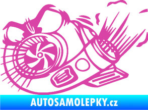 Samolepka Turbo 003 levá angry růžová