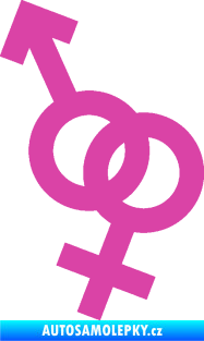 Samolepka Ty a já 001 symbol pro muže a ženu růžová