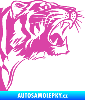 Samolepka Tygr 002 pravá růžová