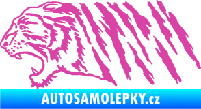 Samolepka Tygr 004 levá růžová
