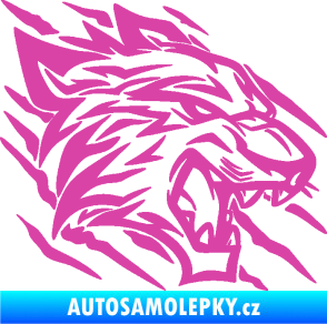 Samolepka Tygr 012 pravá drápance růžová