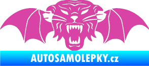 Samolepka Tygr s křídly růžová