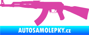 Samolepka Útočná puška AK 47 levá růžová